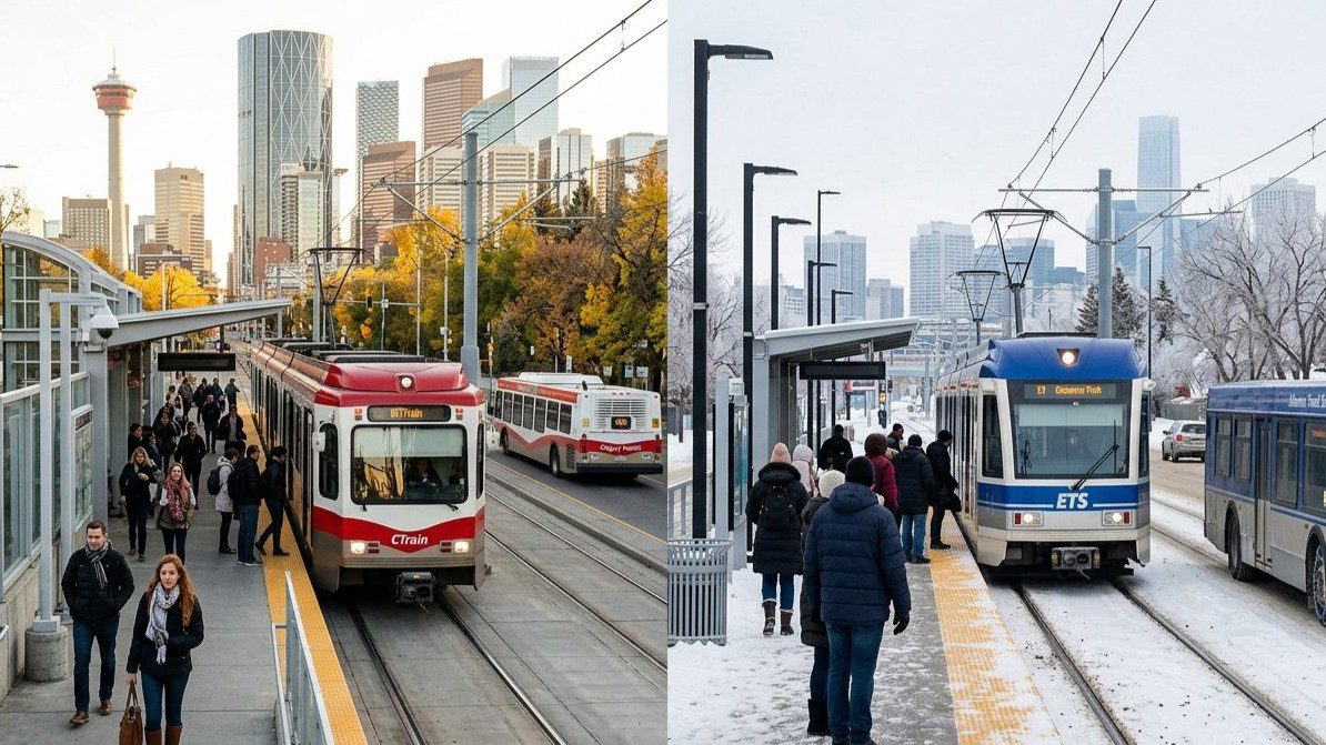 Calgary Transit and Edmonton ETS public transit comparison in 2026