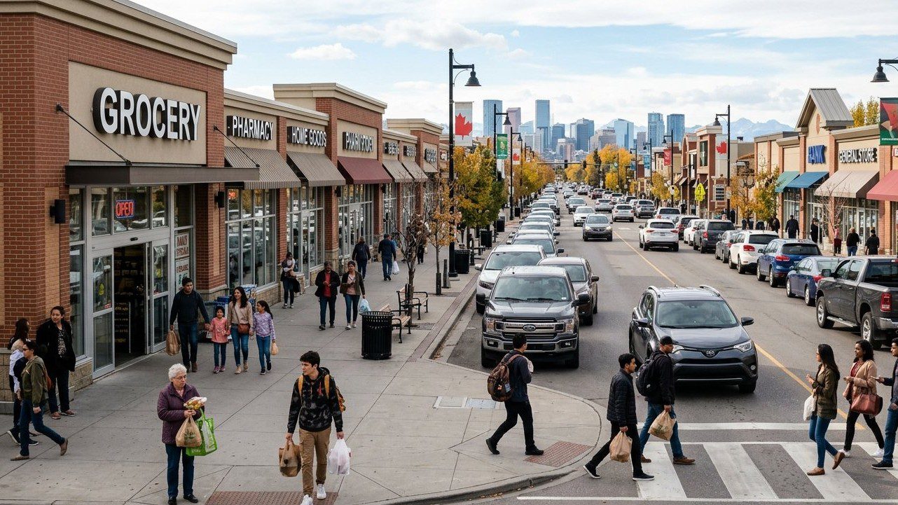Canadian shoppers as national retail sales decline while Alberta retail spending rises in July 2026.