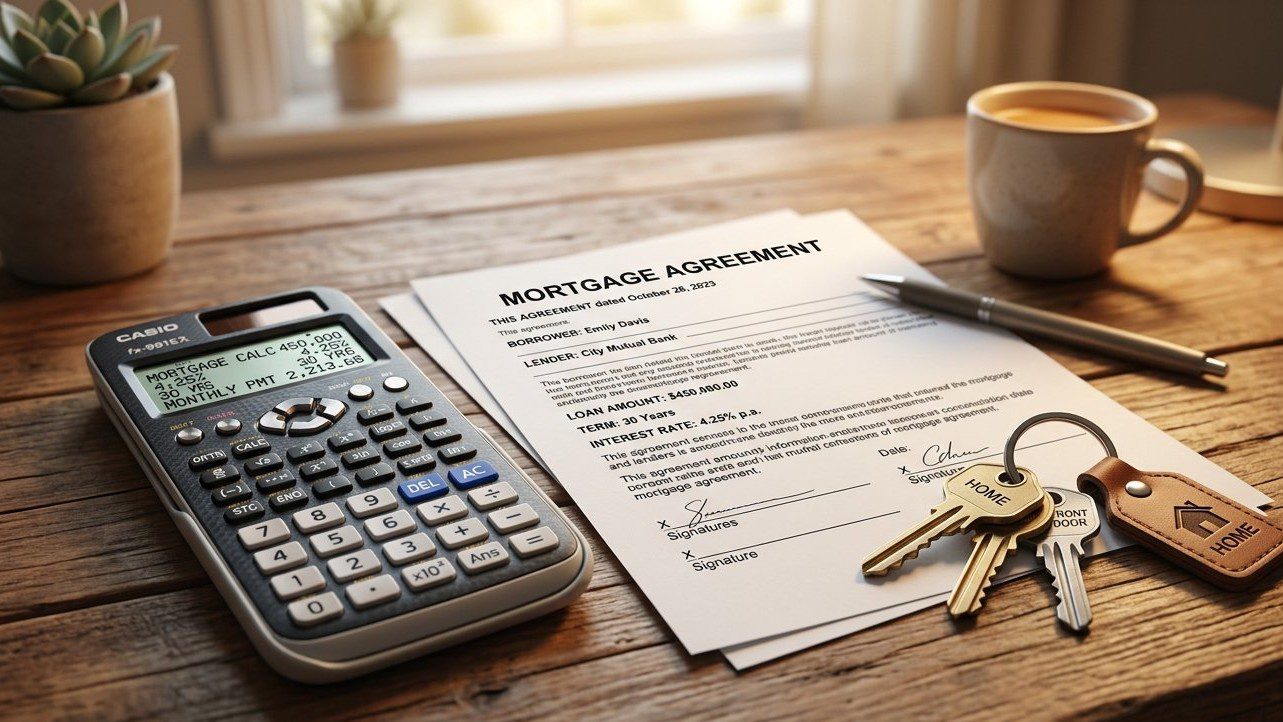 House keys and mortgage documents representing Canadian housing interest rate analysis.