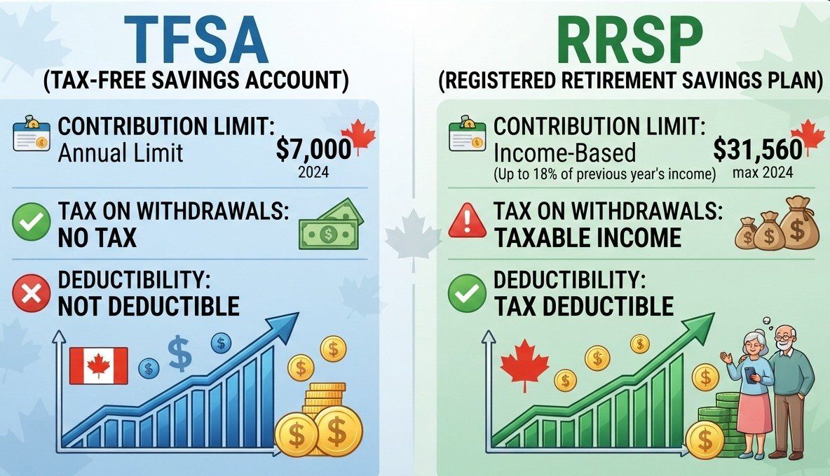 TFSA vs RRSP comparison for Canadian savers in 2026