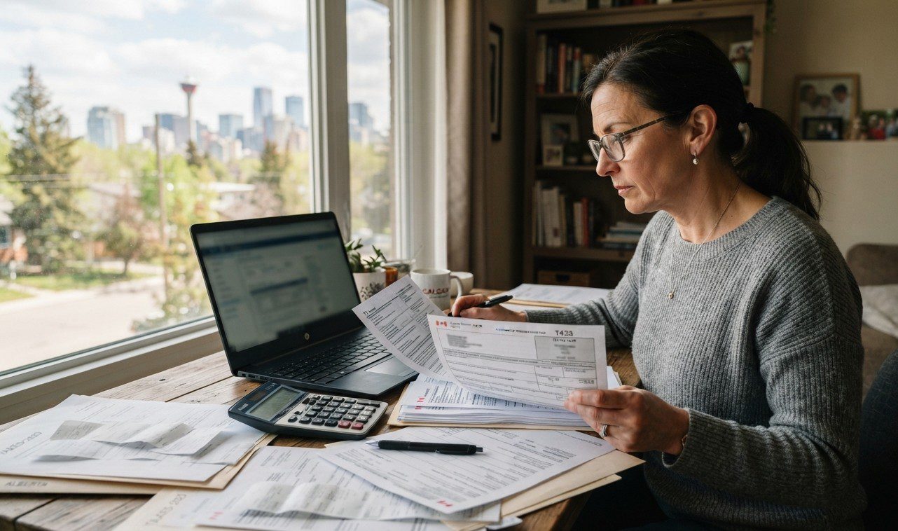 Alberta taxpayer reviewing 2026 provincial and federal income tax brackets