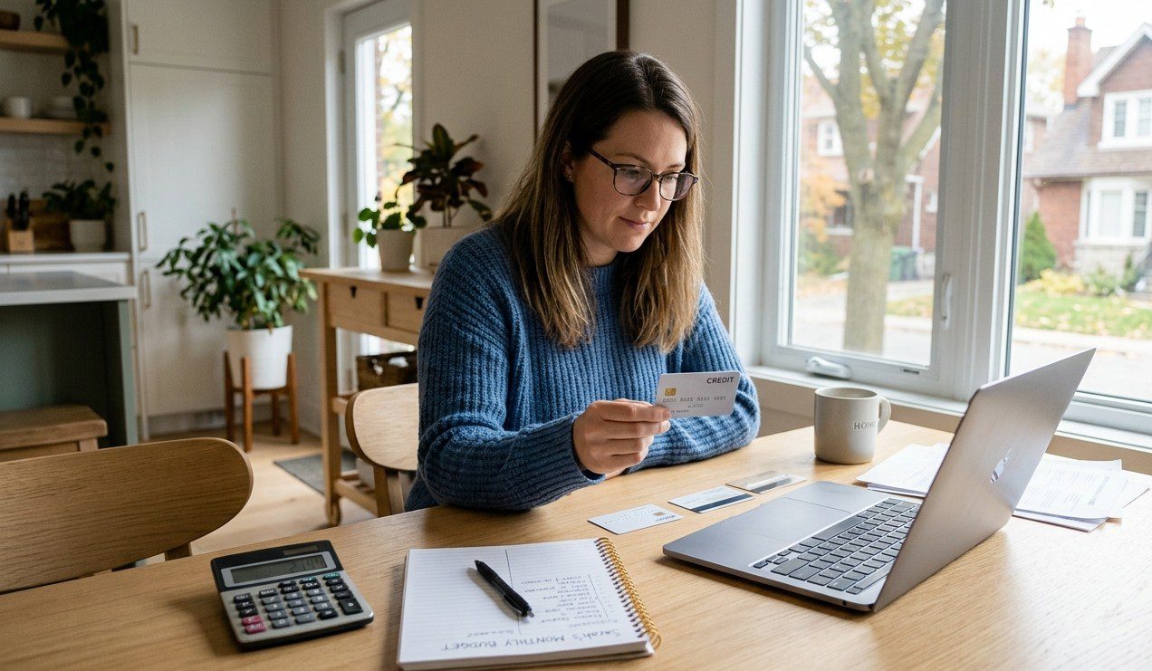 Canadian consumer comparing cash back travel and newcomer credit card options